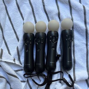 Sony Black Motion Controllers with White Tracking Spheres (Set of 4)